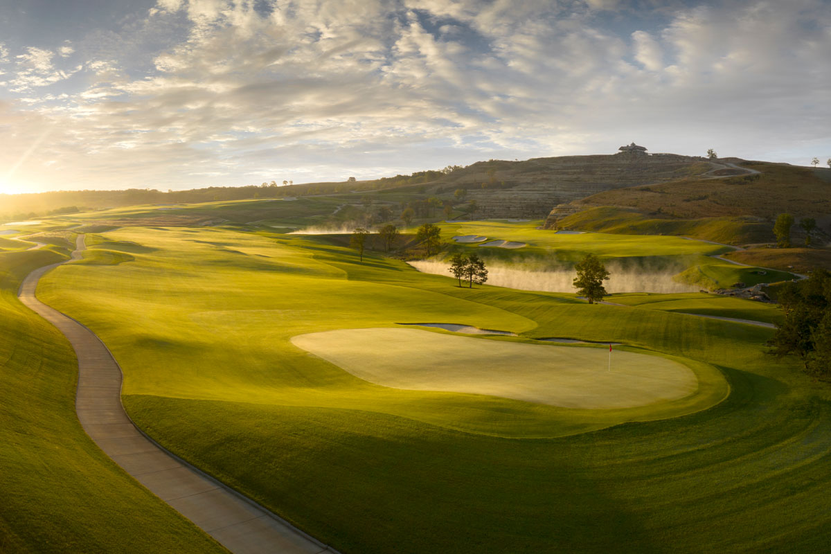 Set among the majestic Ozark Mountains near the Big Cedar Lodge, Payne’s Valley is the first public TGR Design golf course in the United States. Sprawling, wide fairways  showcase playability, while also allowing strategic angles and shot values to be emphasized to challenge experienced players. The green surrounds are designed to promote creativity and a variety of recovery options, while the fairway rough will be maintained to low heights of cut to further promote a fun, enjoyable golf experience.