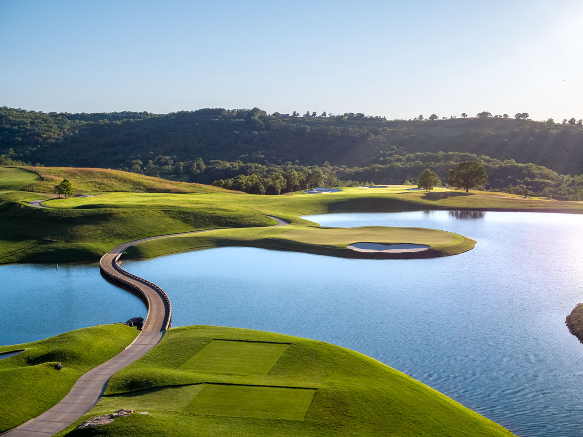 the par 3 5th hole at Payne’s Valley at Big Cedar Lodge.  A new Tiger Woods design