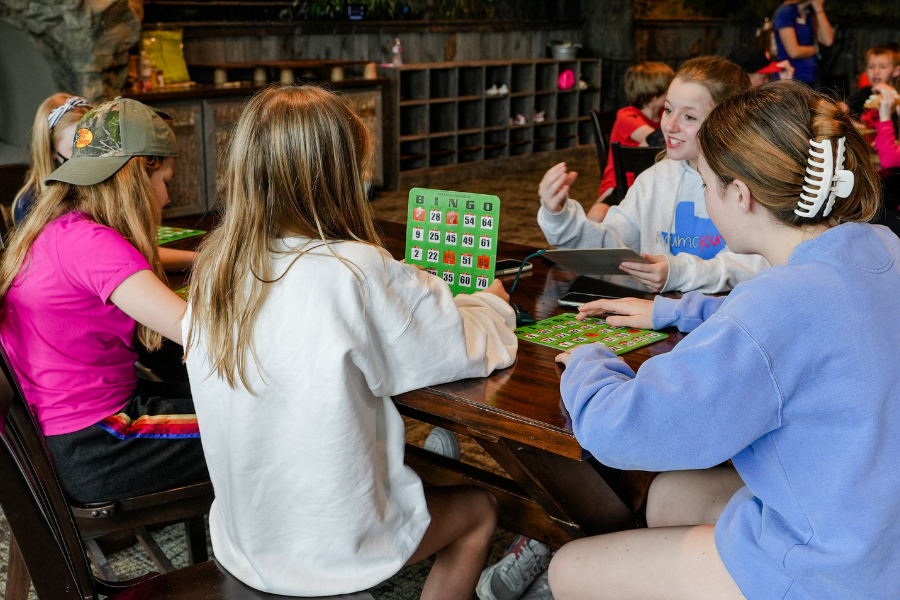 Family Bingo Family playing bingo